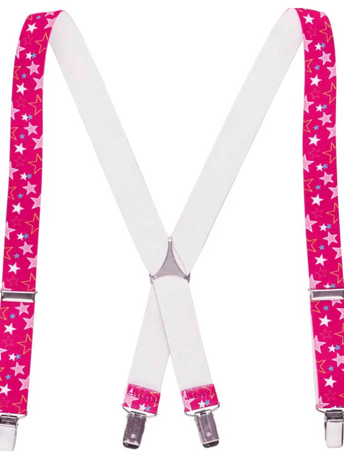 Hosenträger Sterne in Pink