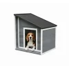 Hundehütte in Grau/ Weiß – (B)71 x (H)77 x (T)58 cm