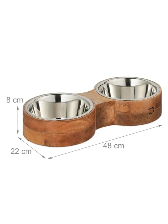 Hundenapfbar in Natur/ Silber - (B)48 x (H)8 x (T)22 cm
