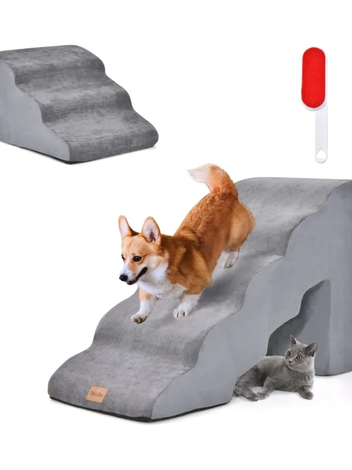 Hundetreppe 5+3 Stufen in Grau