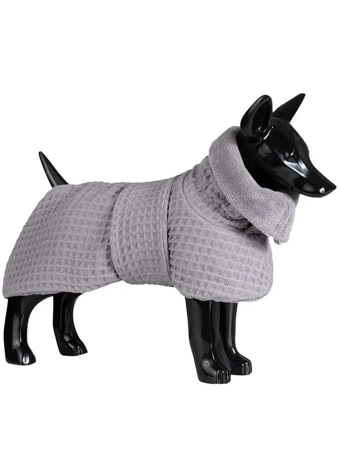 Hunde-Trockenmantel in Grau