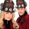 Hut "VOODOO ZYLINDER MIT TOTENKOPF" in Schwarz