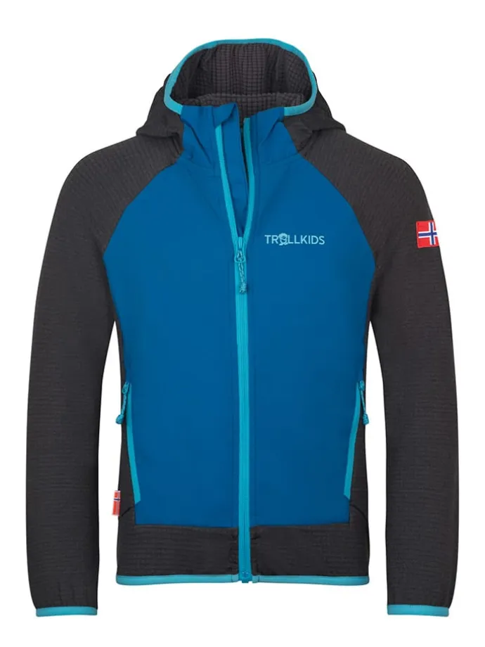 Hybrid-Fleecejacke "Seiland" in Schwarz/ Blau