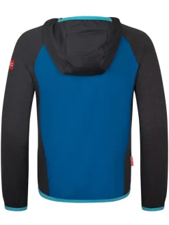Hybrid-Fleecejacke "Seiland" in Schwarz/ Blau