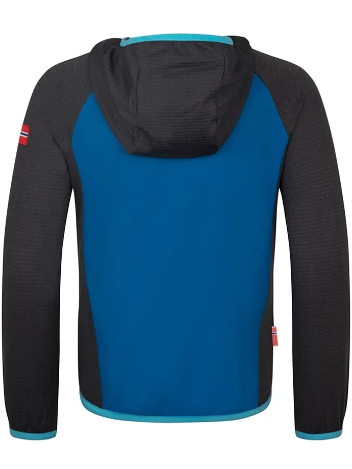 Hybrid-Fleecejacke "Seiland" in Schwarz/ Blau