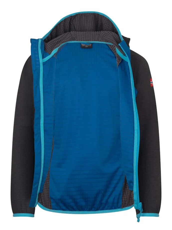 Hybrid-Fleecejacke "Seiland" in Schwarz/ Blau