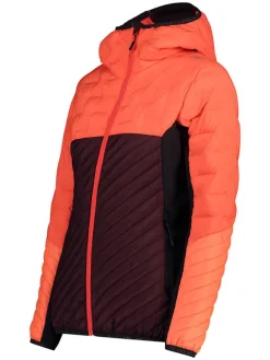 Hybridjacke in Orange/ Bordeaux