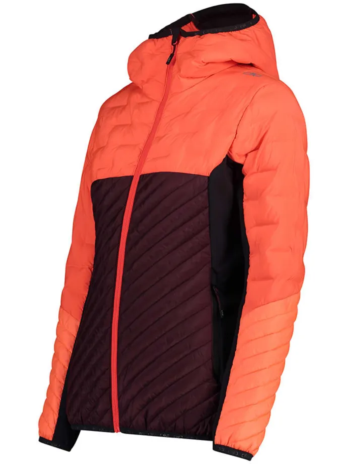 Hybridjacke in Orange/ Bordeaux