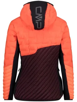 Hybridjacke in Orange/ Bordeaux