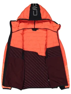 Hybridjacke in Orange/ Bordeaux
