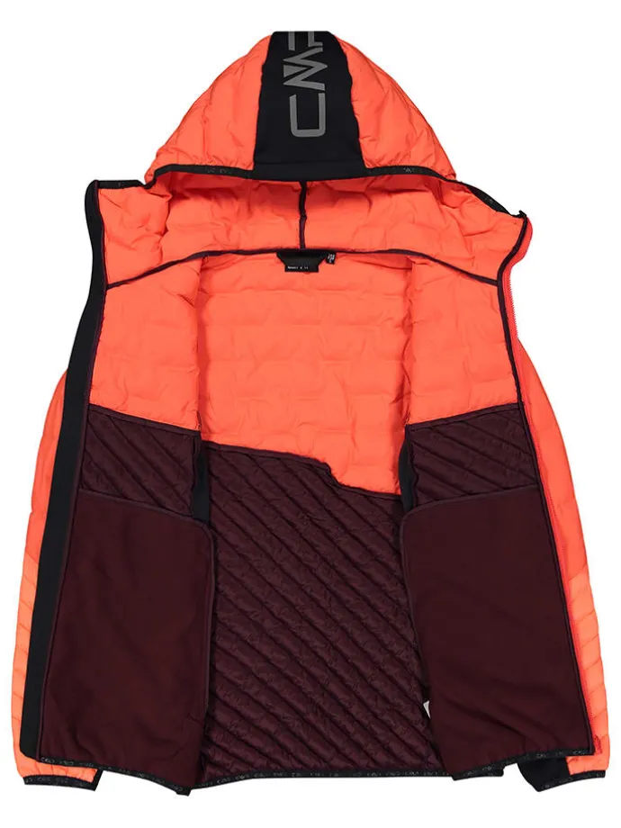 Hybridjacke in Orange/ Bordeaux