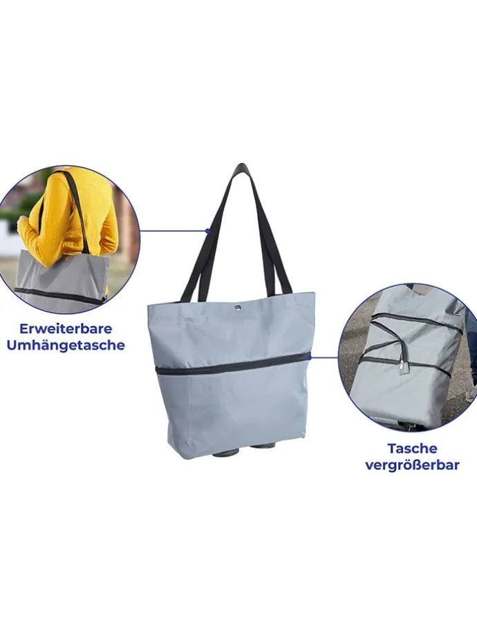 2in1 Einkaufstrolley in Hellblau - (B)32 x (H)50 x (T)15 cm