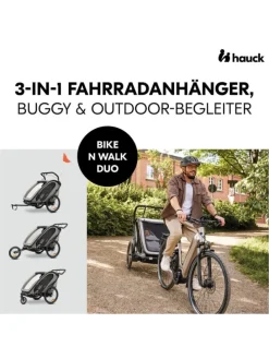 3in1 Fahrradanhänger Bike N Walk Duo für in grau