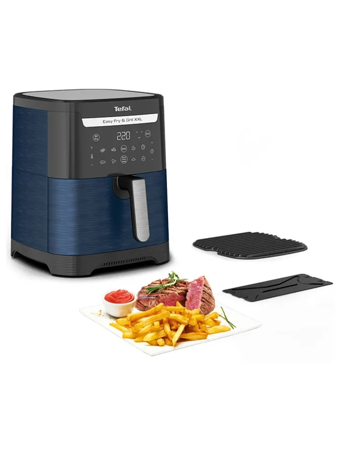 2-in-1 Heißluftfritteuse "Easy Fry & Grill - EY801410" in Dunkelblau