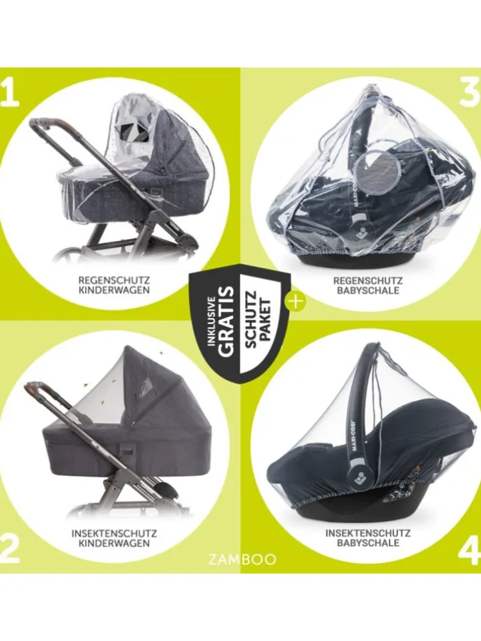 3in1 Kinderwagen-Set Vision X Trio Set Black in schwarz