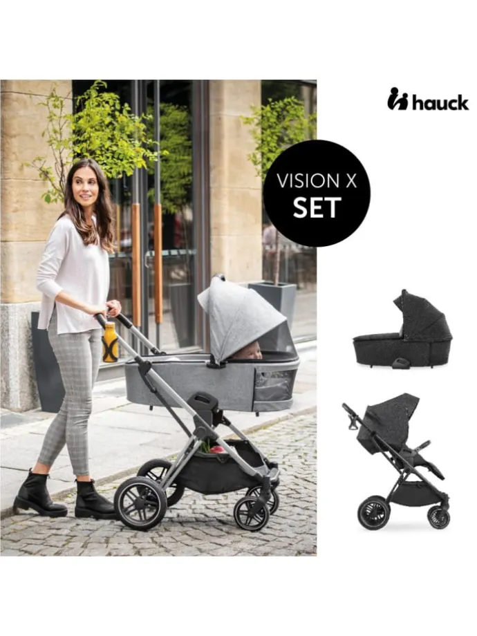 3in1 Kinderwagen-Set Vision X Trio Set Black in schwarz