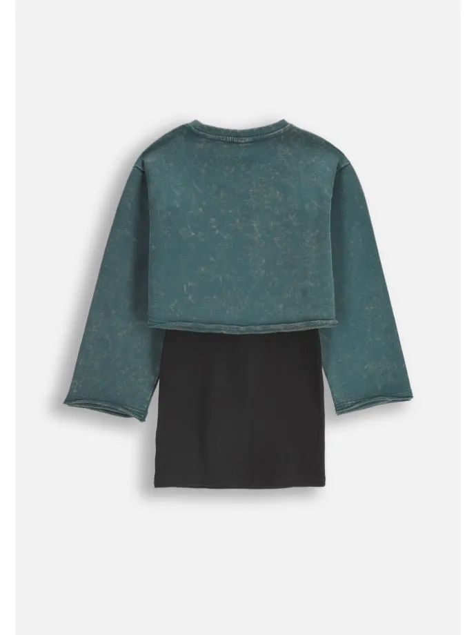2-in-1 Kleid in grün