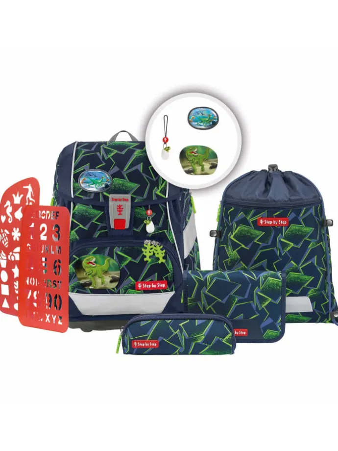 2in1 Plus Schulranzen-Set 6tlg. in wild t-rex taro