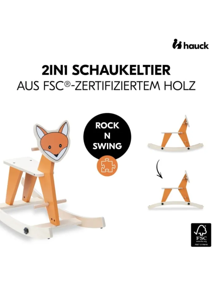 2in1 Schaukeltier Rock N Swing (umbaubar in orange,beige