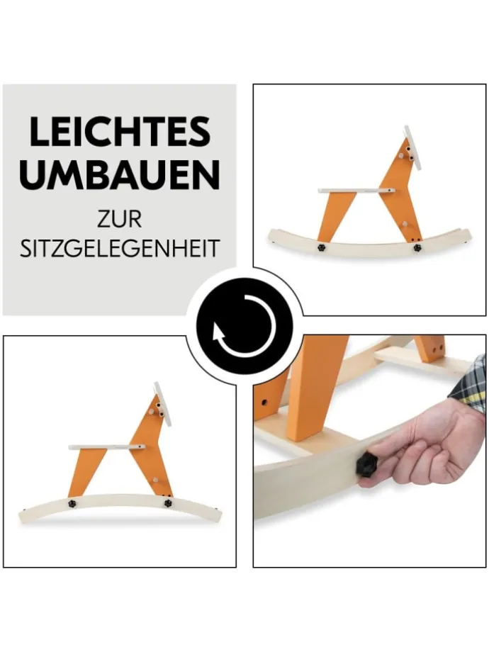 2in1 Schaukeltier Rock N Swing (umbaubar in orange,beige