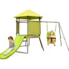 4-in-1 Spielturm Garten 3-7 Jahre in Grün