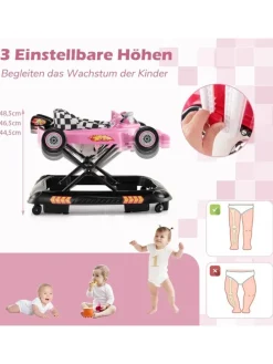 4 in 1 Baby Lauflernhilfe in Rosa