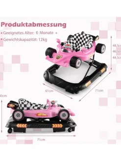 4 in 1 Baby Lauflernhilfe in Rosa