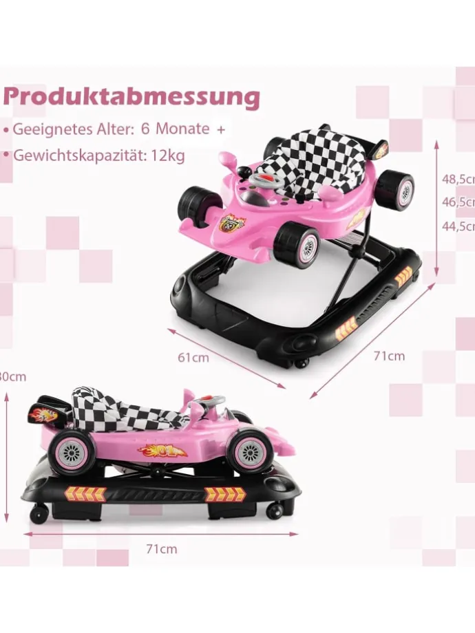 4 in 1 Baby Lauflernhilfe in Rosa