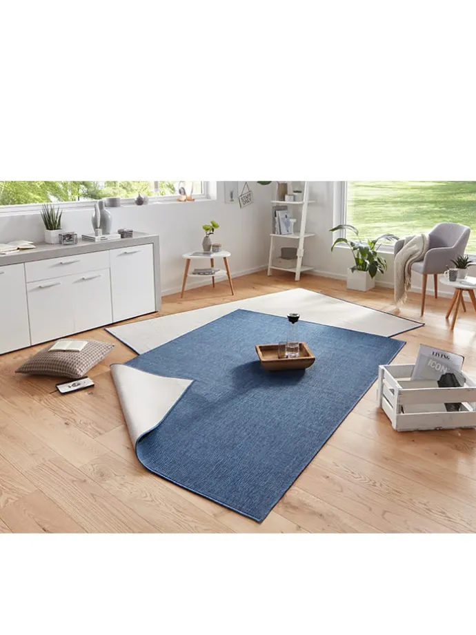 Indoor-/ Outdoor-Teppich "Miami" in Blau/ Creme