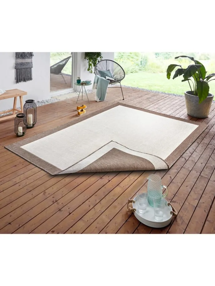 Indoor-/ Outdoor-Teppich "Panama" in Creme/ Hellbraun