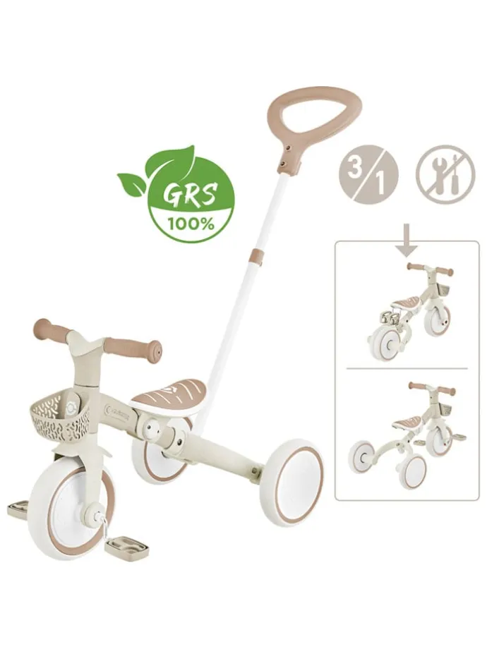 3in1-Dreirad "Learning Trike" in Beige - ab 12 Monaten