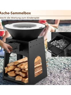 2-in-1 Feuerstelle in Schwarz