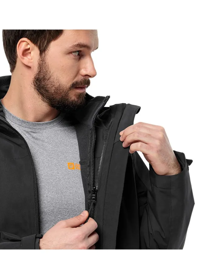 3in1-Funktionsjacke "Taubenberg" in Schwarz