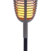 2in1-LED-Solar-Gartenstecker "Fackel" in Grau