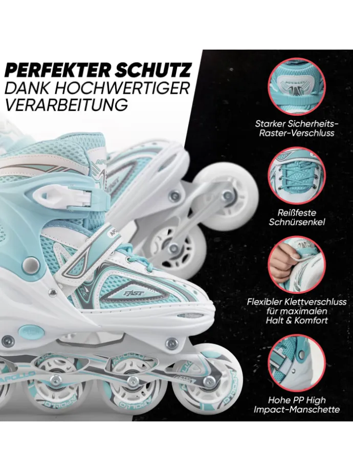 Inline Skates " Super Blades X-Pro " in weiß/mint