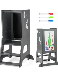 2 in 1 Tritthocker 1-7 Jahre in Grau