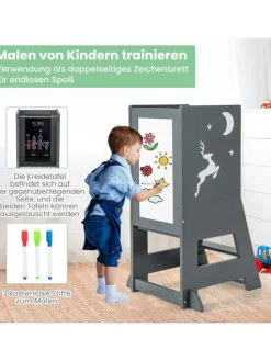 2 in 1 Tritthocker 1-7 Jahre in Grau