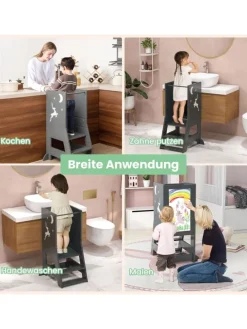 2 in 1 Tritthocker 1-7 Jahre in Grau