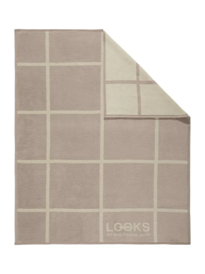 Jacquard, Baumwollmischung Wohndecke 2er-Pack in beige