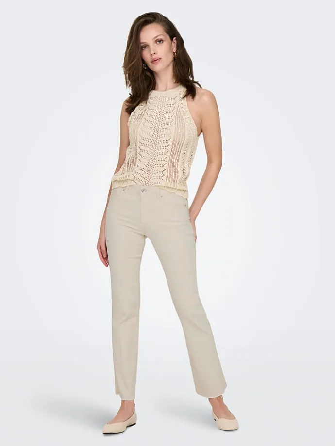 Jeans - Flared fit - in Beige