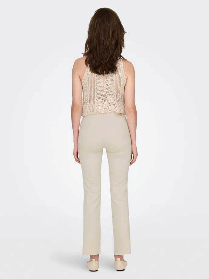 Jeans - Flared fit - in Beige