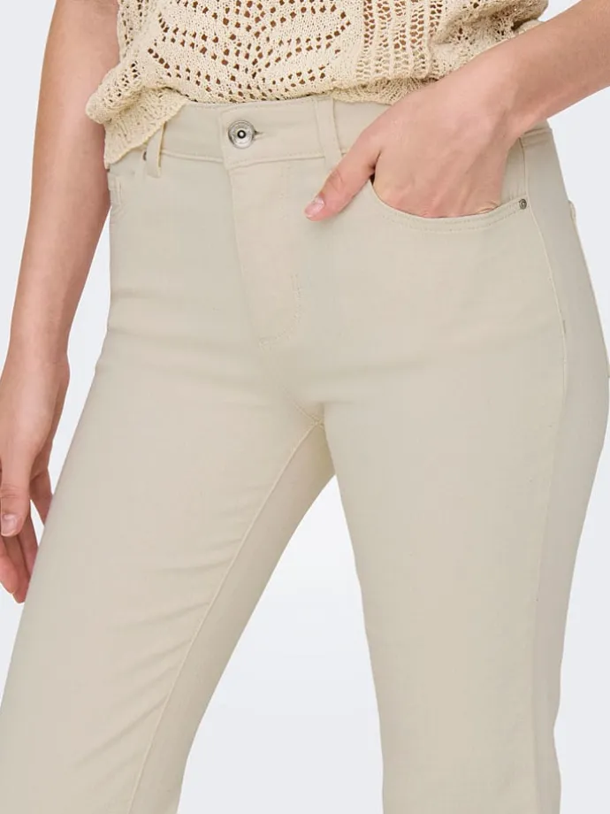 Jeans - Flared fit - in Beige