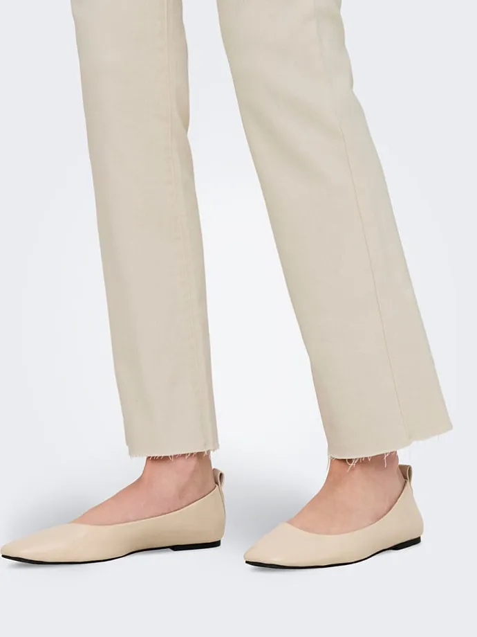 Jeans - Flared fit - in Beige