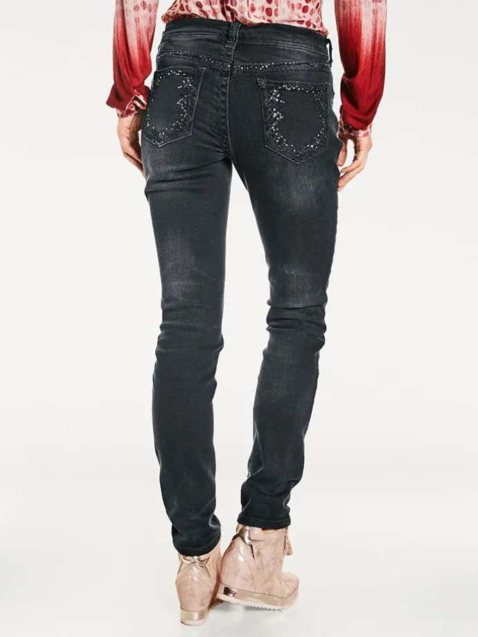 Jeans - Slim fit - in Schwarz