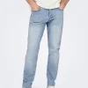 Jeans - Tappered fit - in Hellblau