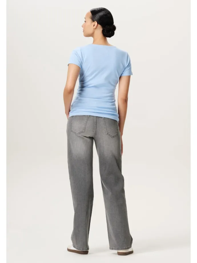 Jeans Weitem Bein Lemi in Grey Denim