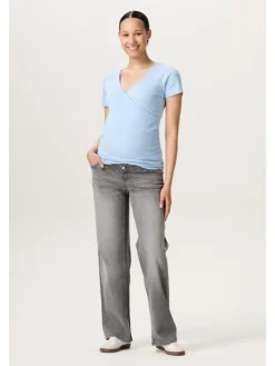 Jeans Weitem Bein Lemi in Grey Denim