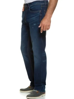 Jeanshose in dark blue denim