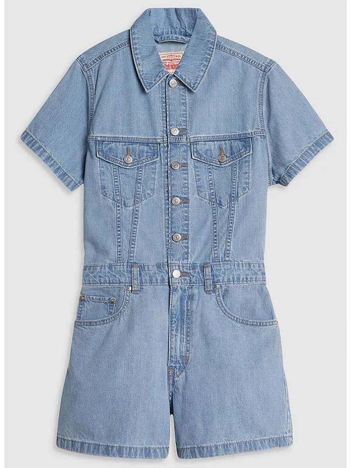 Jeans-Jumpsuit in Hellblau
