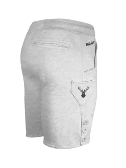 Jogginghose Design Trachten Lederhose Bermuda Shorts Kurz JOK5 in Hellgrau